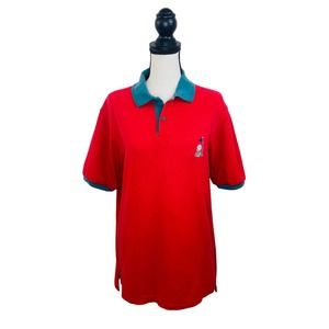 Vintage Sergio Nencini Polo Shirt Mens Medium Red Gopher Caddy Shack Golf Casual